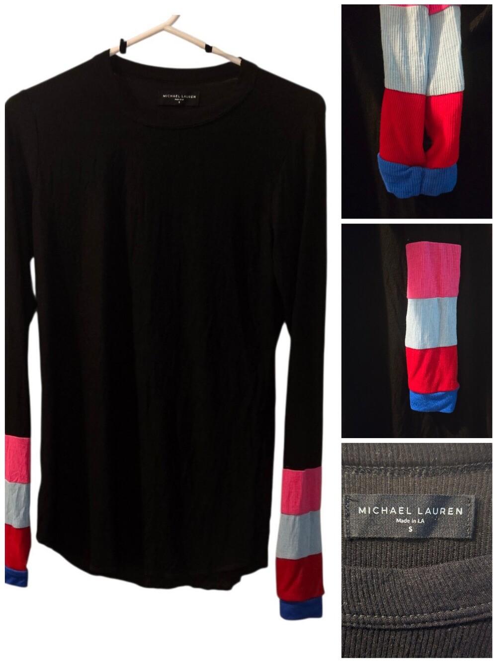 Michael Lauren Ribbed long sleeve top